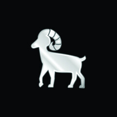 Aries silver plated metallic icon