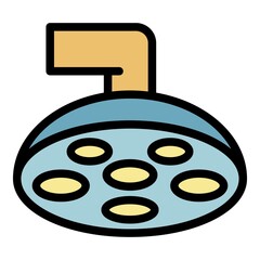 Laboratory medical lamp icon. Outline laboratory medical lamp vector icon color flat isolated