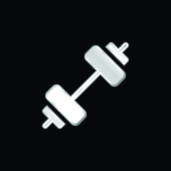 Barbell silver plated metallic icon