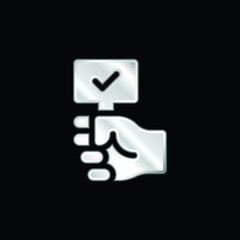 Auction silver plated metallic icon