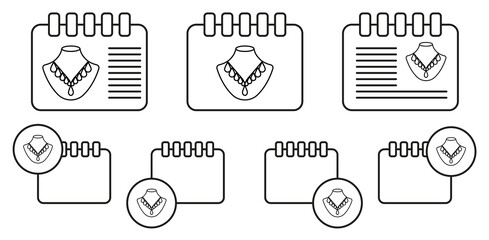 Necklace vector icon in calender set illustration for ui and ux, website or mobile application