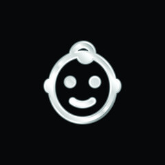 Baby Boy silver plated metallic icon