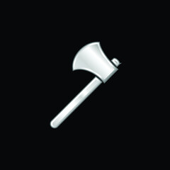 Ax Outline silver plated metallic icon