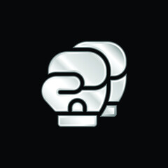 Boxing silver plated metallic icon