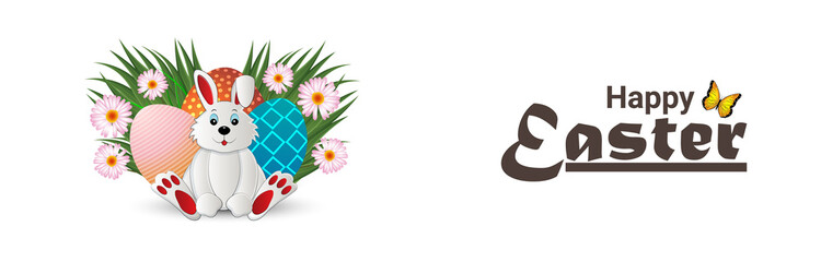 Happy easter day banner or greeting card