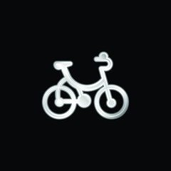 Bicycle silver plated metallic icon