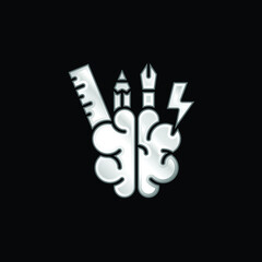 Brainstorm silver plated metallic icon