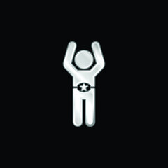 Boxer With Belt silver plated metallic icon