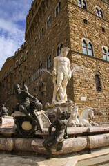 Fountain of Neptune in Florence - Firenze - situated in the Piazza della Signoria (Signoria square), in front of the Palazzo Vecchio.