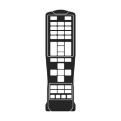 Television remote vector icon. Black vector icon isolated on white background television remote.