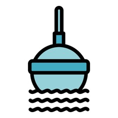 Fishing float lure icon. Outline fishing float lure vector icon color flat isolated