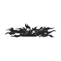 Obraz premium Flame vector icon.Black vector icon isolated on white background flame.