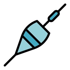 Float fishing tool icon. Outline float fishing tool vector icon color flat isolated