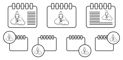 Astral vector icon in calender set illustration for ui and ux, website or mobile application