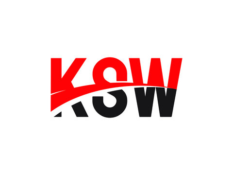 KSW Letter Initial Logo Design Vector Illustration