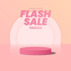 Flash sale banner and social media post template 3d design