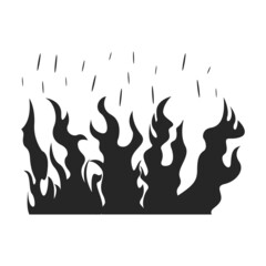 Flame vector icon.Black vector icon isolated on white background flame.
