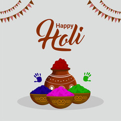 Flat elements and background of happy holi