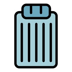 Air mattress icon. Outline air mattress vector icon color flat isolated