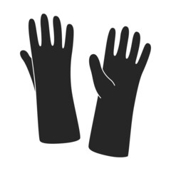 Glove vector black icon. Vector illustration accessory for hand on white background. Isolated black illustration icon of glove hand.