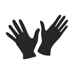 Glove vector black icon. Vector illustration accessory for hand on white background. Isolated black illustration icon of glove hand.