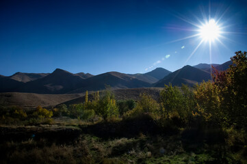 sunset in the mountains