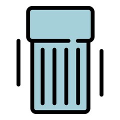 Camping bed icon. Outline camping bed vector icon color flat isolated