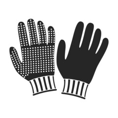 Glove vector black icon. Vector illustration accessory for hand on white background. Isolated black illustration icon of glove hand.