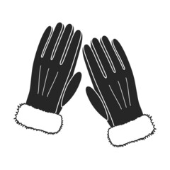 Glove vector black icon. Vector illustration accessory for hand on white background. Isolated black illustration icon of glove hand.