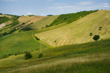 Rural landscape along the road from Sassuolo to Serramazzoni, Emilia-Romagna.