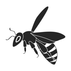 Honey bee vector black icon. Vector illustration animal of honeybee on white background. Isolated black illustration icon of honey bee.
