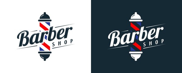 Vector graphic of vintage retro barbershop | barbershop label stamp logo design - obrazy, fototapety, plakaty