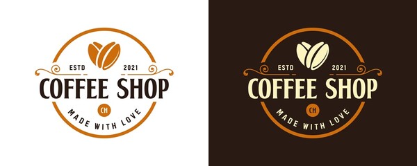Vector graphic of vintage retro coffee | coffee label stamp logo design