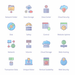 Big Data Filled Icons - Stroked, Vectors