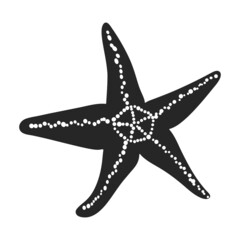 Sea starfish vector black icon. Vector illustration star sea on white background. Isolated black illustration icon of sea starfish .