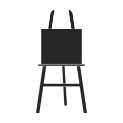 Easel vector black icon. Vector illustration easel on white background. Isolated black illustration icon of canvas on stand .