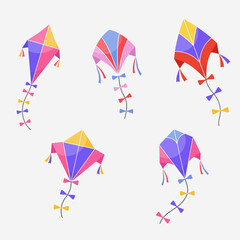 Set of different vector kites.