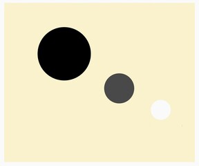 black square and round abstract painting illustration 