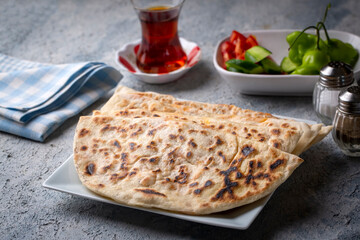Turkish D Borek - D Börek - Traditional delicious handmade Turkish pastry (Turkish name; d borek)