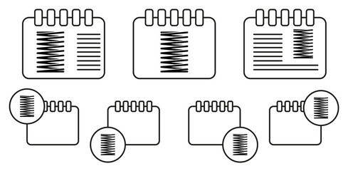 Metal spring vector icon in calender set illustration for ui and ux, website or mobile application