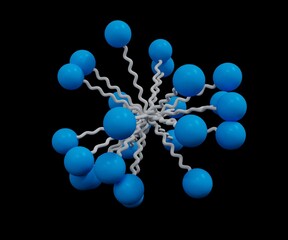 The groups of micelles detergent formation isolated in 3d