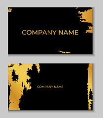 Set of Black and Gold Design Templates for Brochures, Flyers, Mobile Technologies and Online Services, Typographic Emblems, Logo, Banners and Infographic. Abstract Modern Backgrounds.Brush stroke
