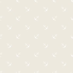 Nautical seamless pattern with ship wheels and anchors