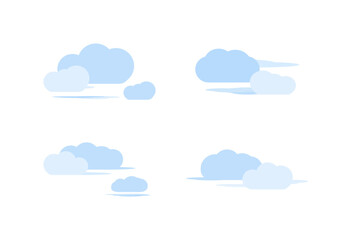 blue cloud vectors isolated on white background ep160