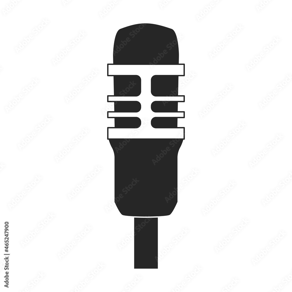 Wall mural Mic vector icon.Black vector icon isolated on white background mic.