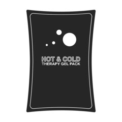 Bag ice vector black icon. Vector illustration cold pouch on white background. Isolated black illustration icon of bag ice .