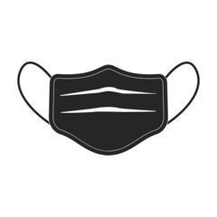 Mask medical vector black icon. Vector illustration protection face of doctor on white background. Isolated black illustration icon of mask medical .