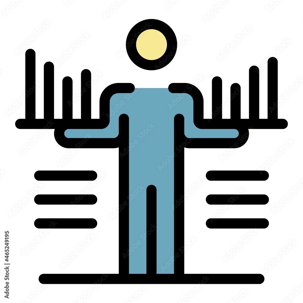 Poster recruiter graph chart icon. outline recruiter graph chart vector icon color flat isolated