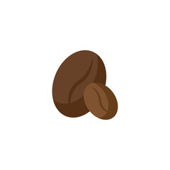 Coffee bean isolated illustration. Coffee bean flat icon on white background. Coffee bean clipart.