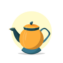 kettle isolated illustration. teapot flat icon on white background. teapot clipart.